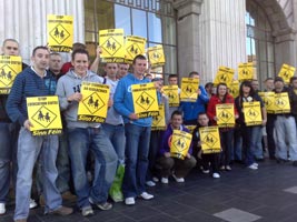NO TO FEES: Ógra Shinn Féin have been organising protests and direct action against the fees