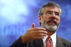 Gerry Adams focused on the current situation in the Peace Process and the issue of Irish reunification