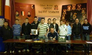 Seán Lynch with members of Ógra Shinn Féin in Fermanagh