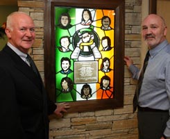 Liam Shannon (Chair of Felons) and Alex Maskey at official opening of the lounge