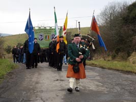 Piper leads colour party at Brookeborough Raid Commemoration 2010