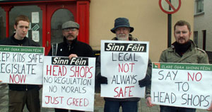 Some of the activists at the Ennis protest