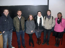 Dublin Sinn Féin Chairperson Eoin O’Broin (second left) with some of the students