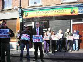 Pictured at the picket are Cork City Sinn Féin Councillors Jonathan O’Brien and Thomas Gould