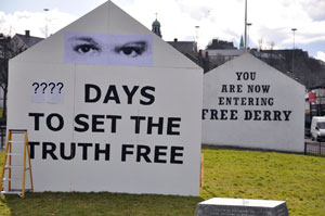 Bloody Sunday families launch countdown board at Free Derry Corner