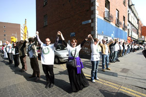 The Arms Around Moore Street protest last April