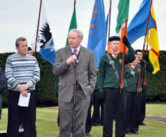 Martin McGuinness addressing the Volunteer Francis Hughes commemoration in Bellaghy, Co. Derry on Saturday