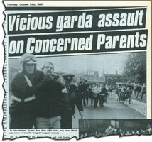 John Hedges being dragged into garda custody while reporting for the paper in 1985