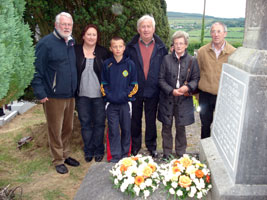 North Kerry TD Martin Ferris, relatives of Liam Scully and Coireall Mac Curtáin of West Limerick Sinn Féin at the graveside of Vol Liam Scully in Templeglantine, Limerick, during last week’s commemoration